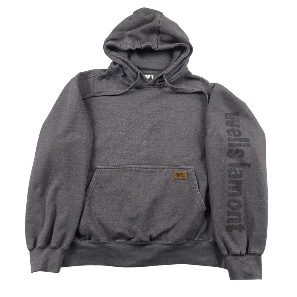 Wells Lamont Hoodie Mens XL Grey Pullover w/ Drawstring Workwear